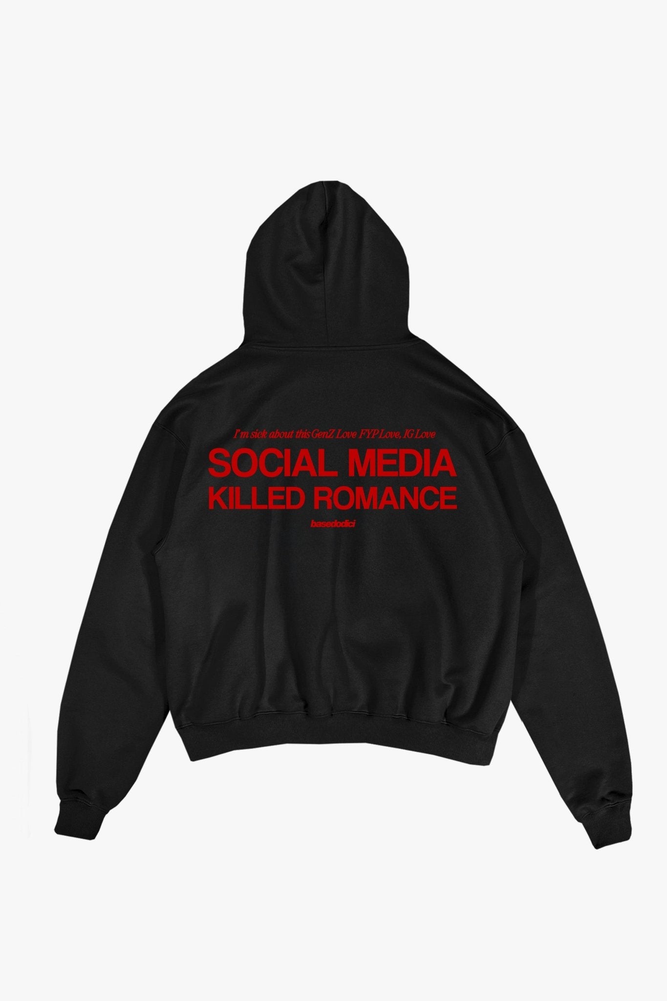 Hoodie "KILLED ROMANCE" Black/Red - BASEDODICI®