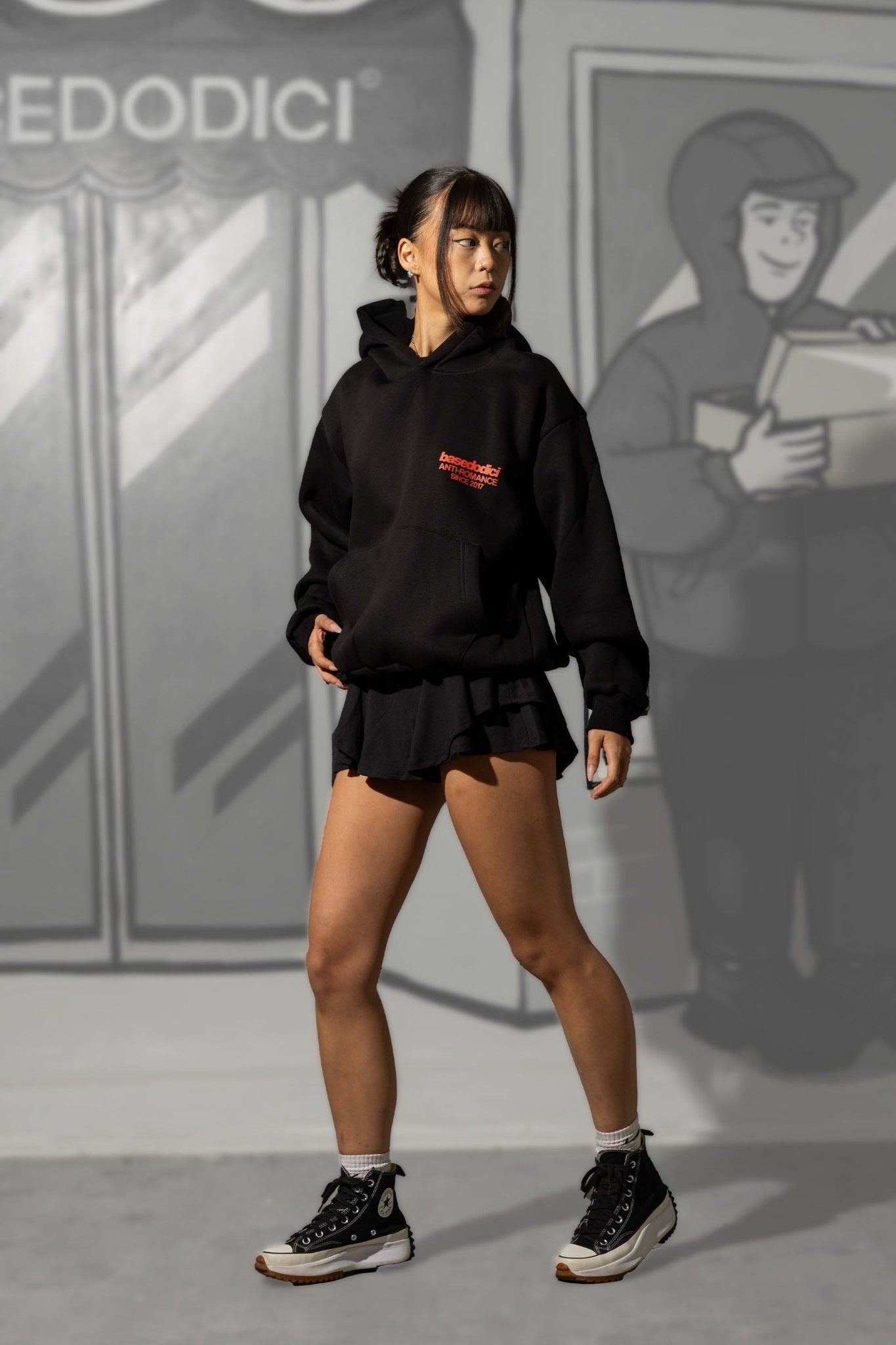 Hoodie "KILLED ROMANCE" Black/Red - BASEDODICI®