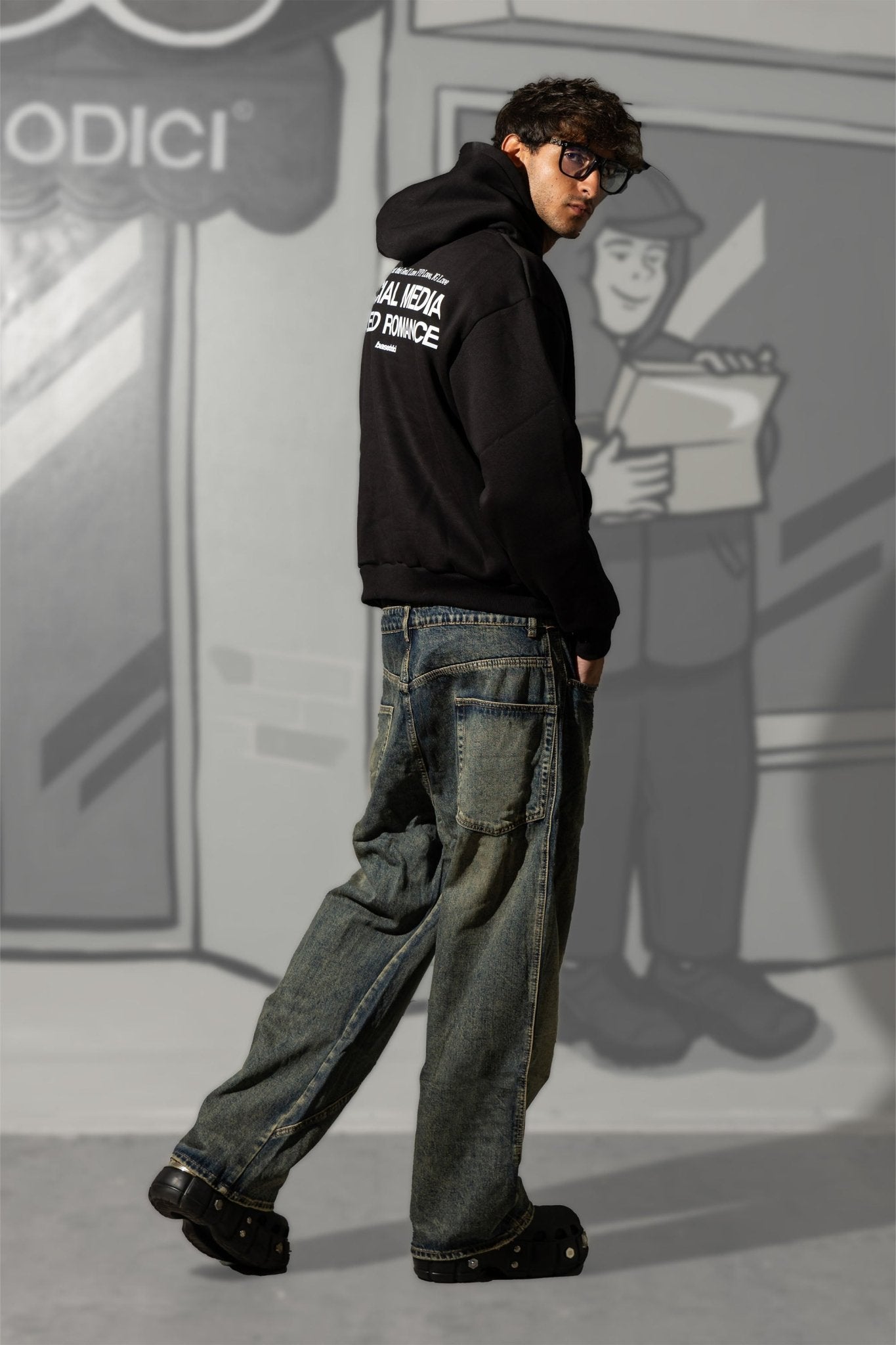 Hoodie "KILLED ROMANCE" Black/White - BASEDODICI®