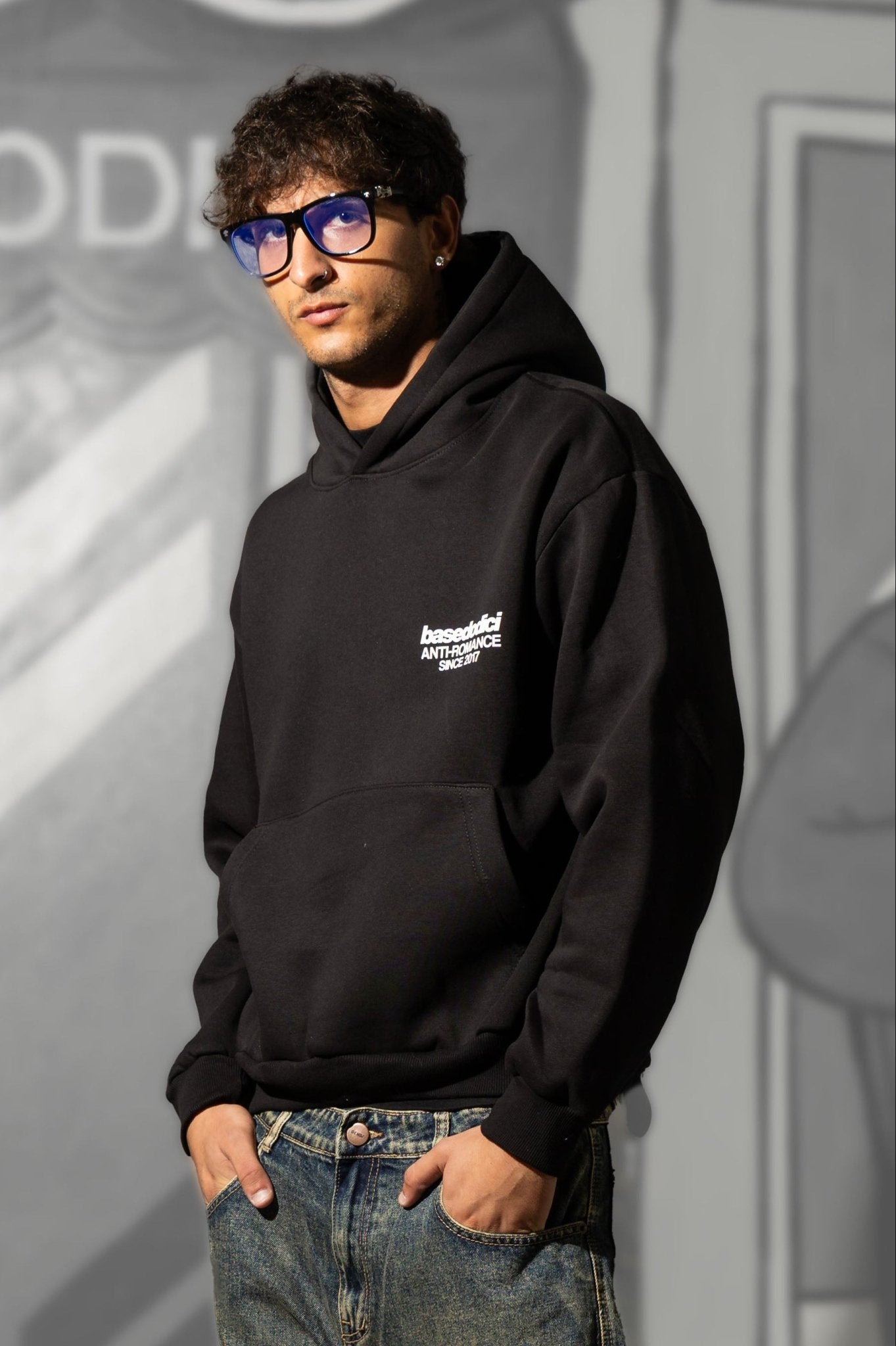 Hoodie "KILLED ROMANCE" Black/White - BASEDODICI®