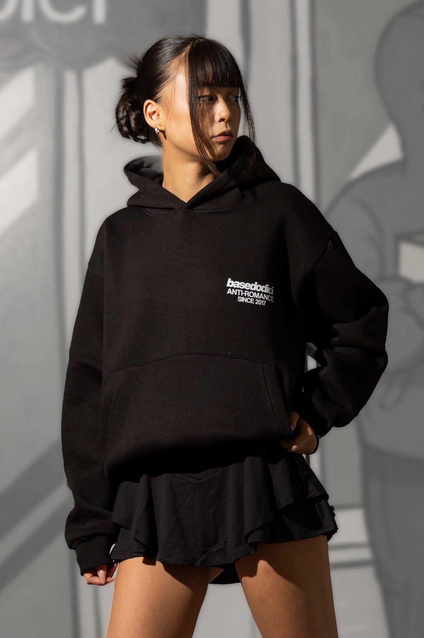 Hoodie "KILLED ROMANCE" Black/White - BASEDODICI®