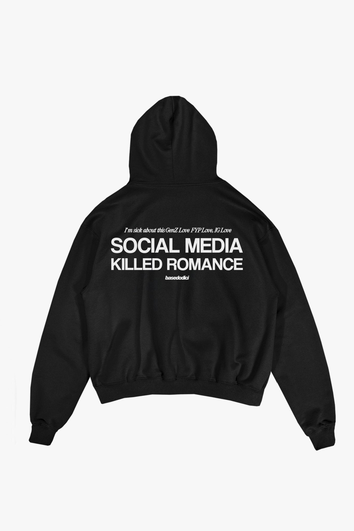 Hoodie "KILLED ROMANCE" Black/White - BASEDODICI®
