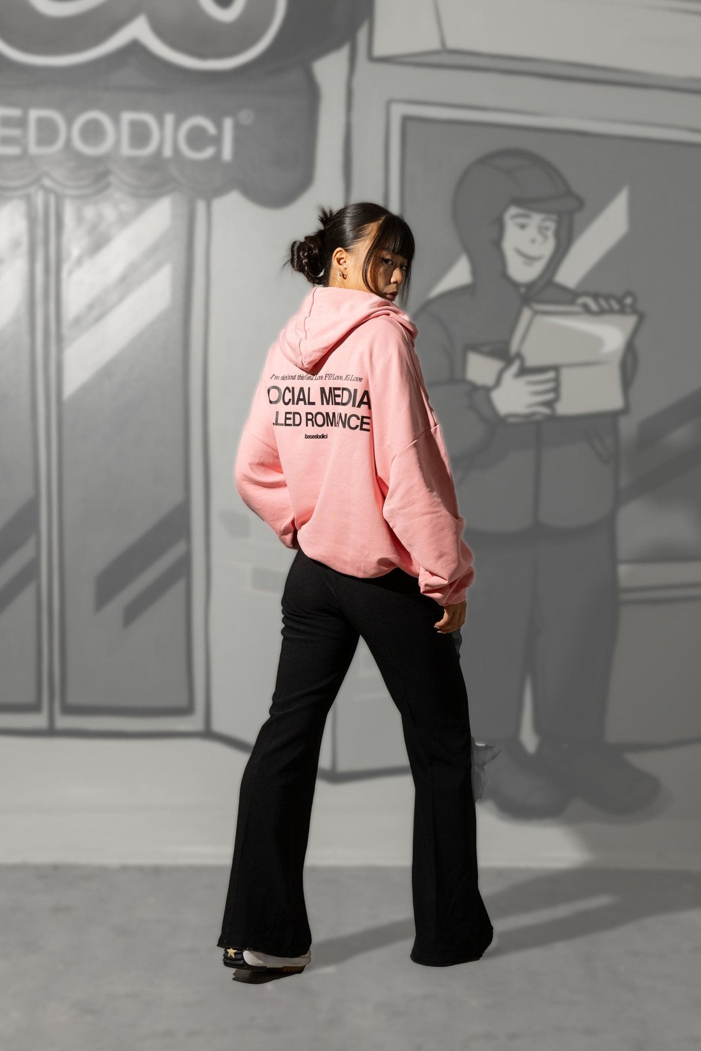 Hoodie "KILLED ROMANCE" Pink/Black - BASEDODICI®