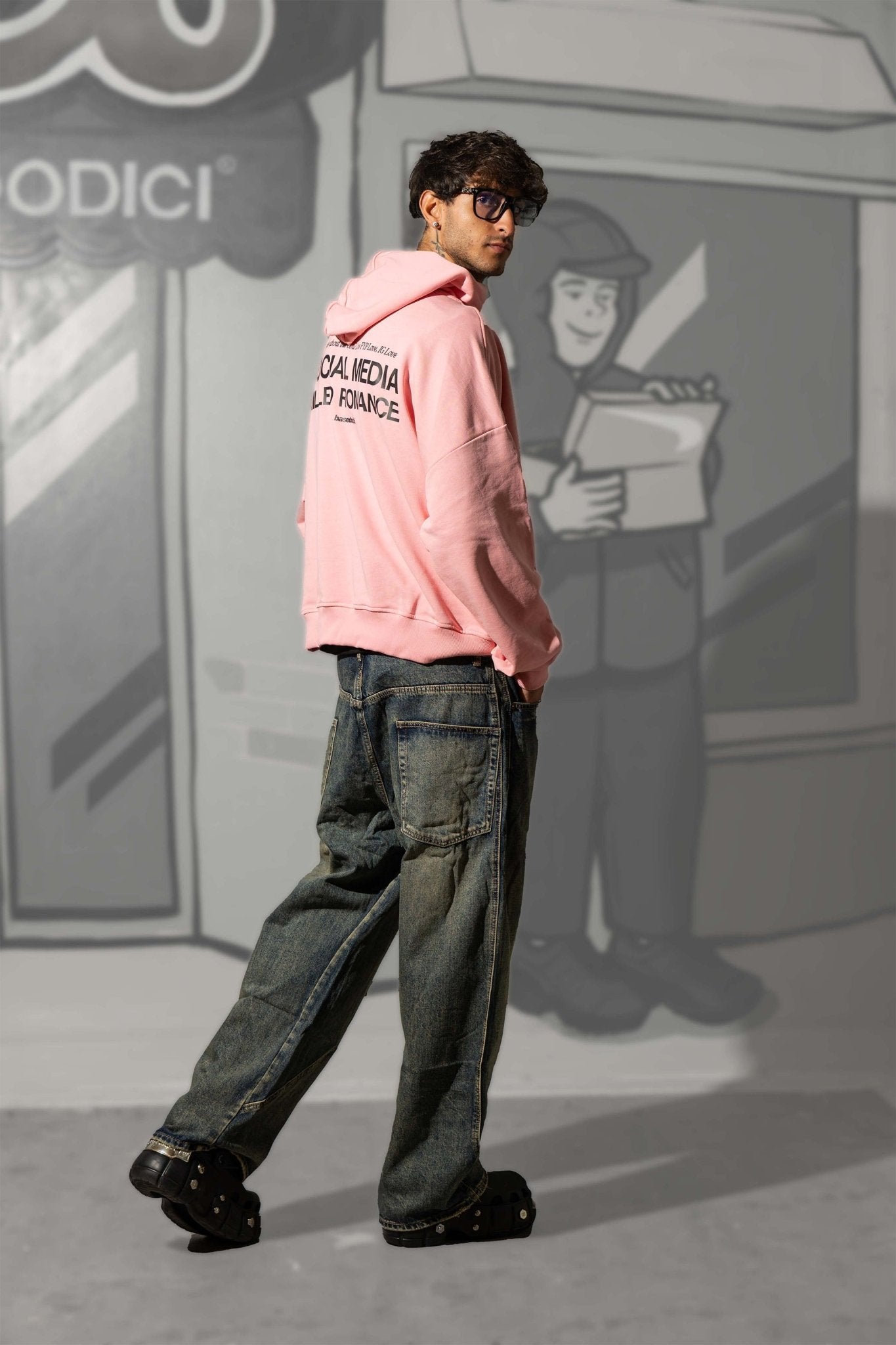Hoodie "KILLED ROMANCE" Pink/Black - BASEDODICI®