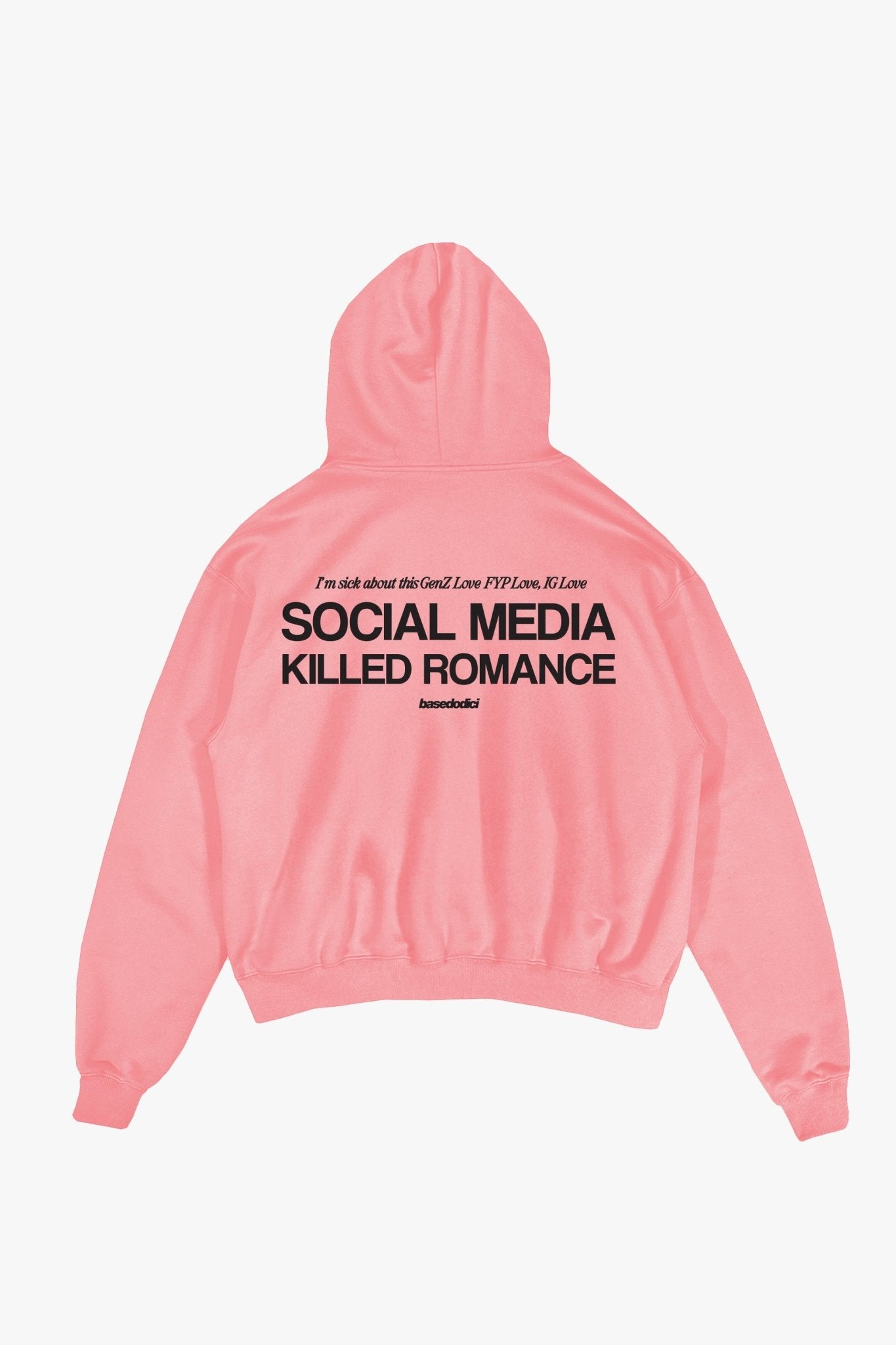 Hoodie "KILLED ROMANCE" Pink/Black - BASEDODICI®