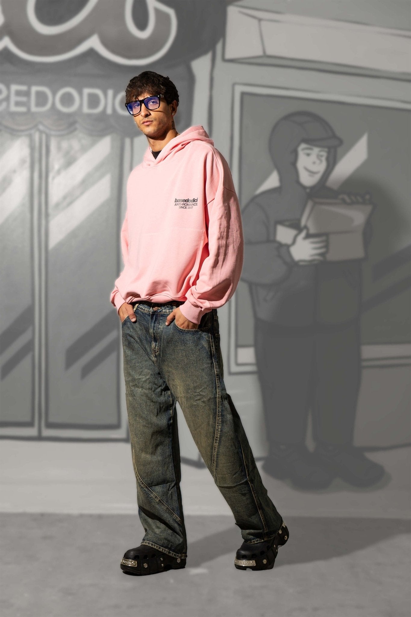 Hoodie "KILLED ROMANCE" Pink/Black - BASEDODICI®