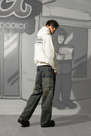 Hoodie "KILLED ROMANCE" White/Black - BASEDODICI®