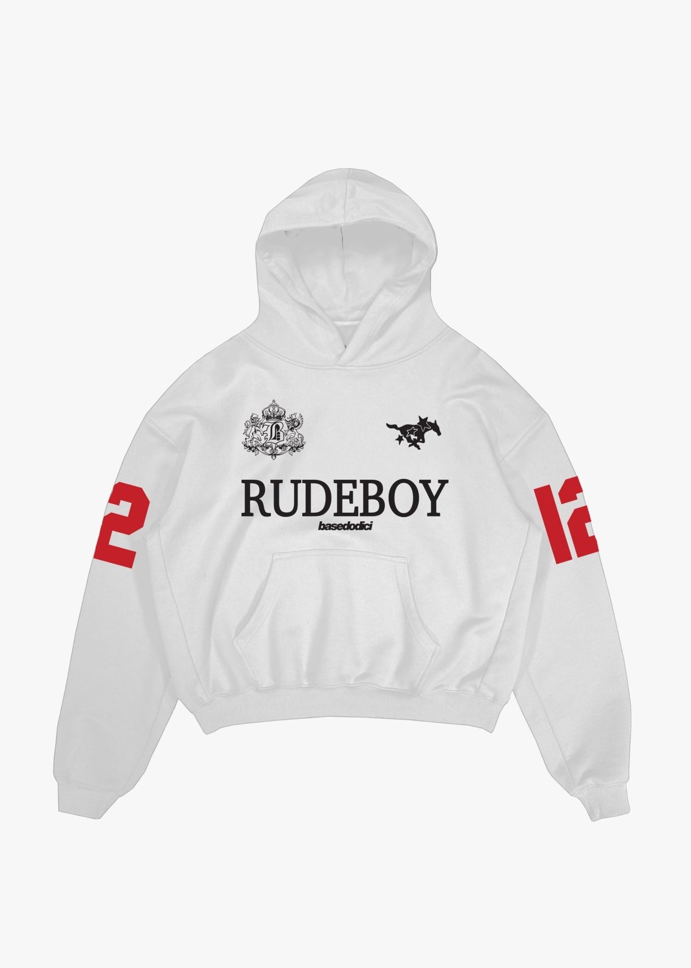 Hoodie "RUDEBOY LDN" 12 White - BASEDODICI®