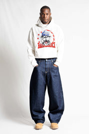 Hoodie "RUDEBOY LDN" Bull White - BASEDODICI®