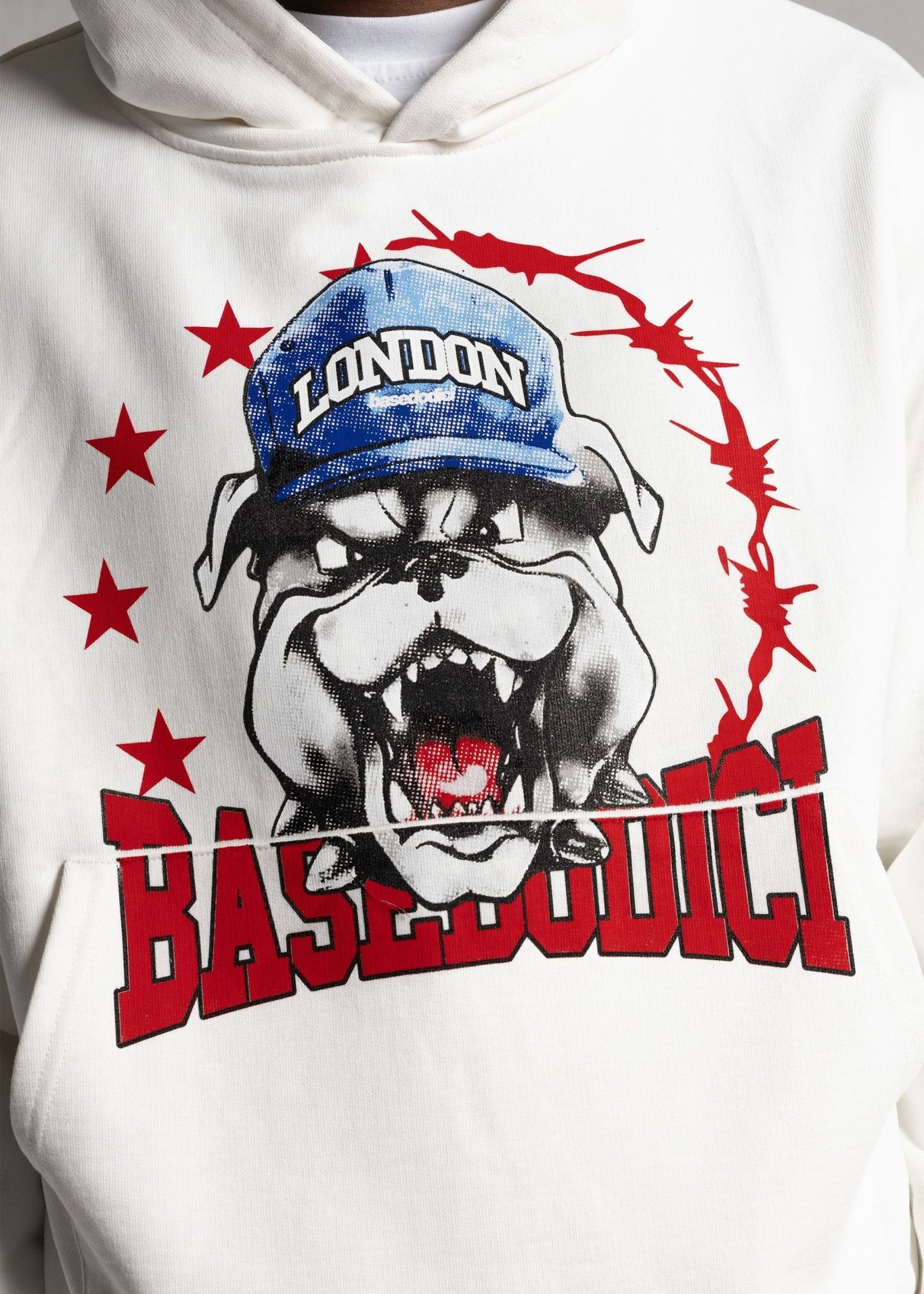 Hoodie "RUDEBOY LDN" Bull White - BASEDODICI®