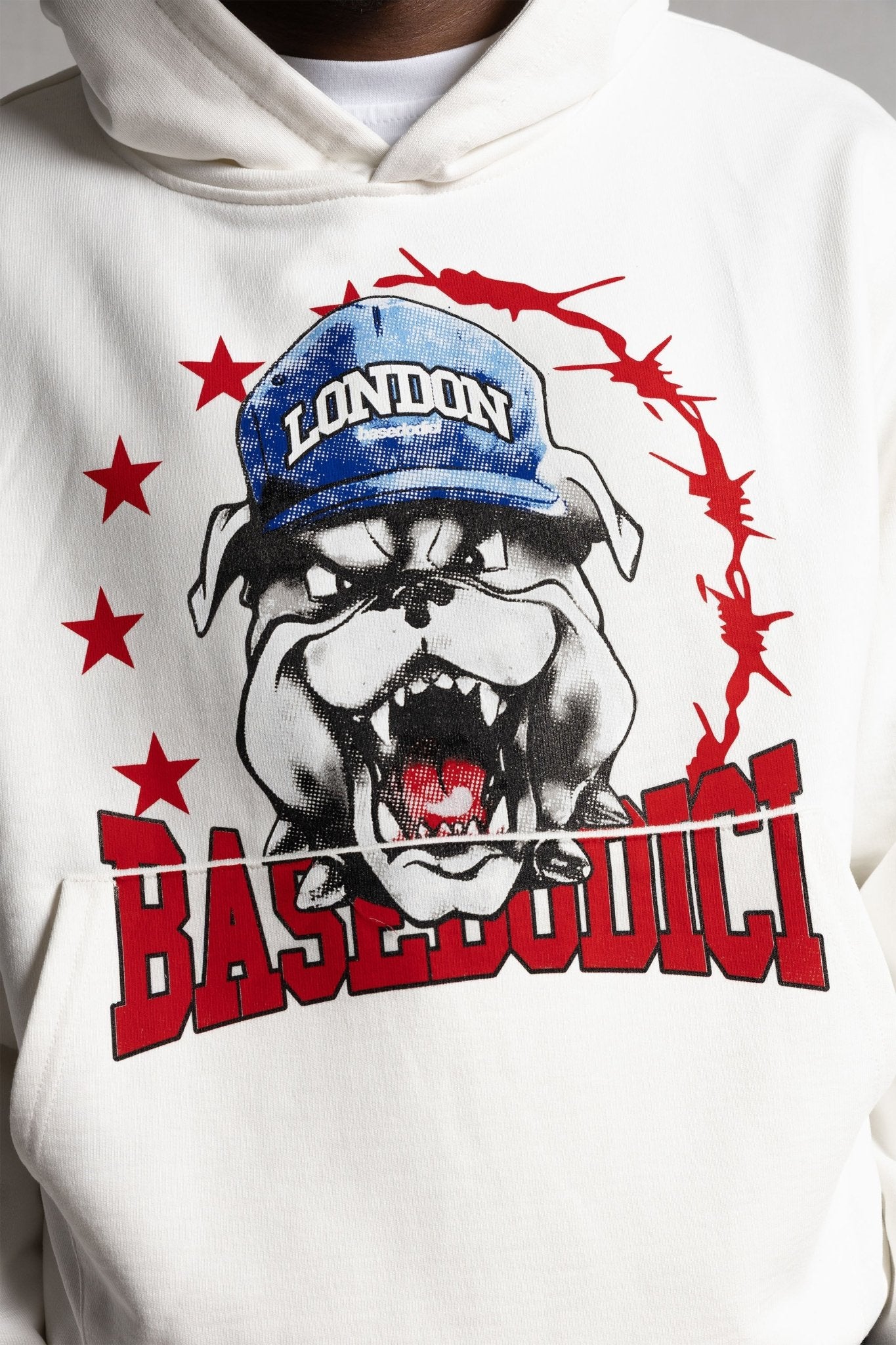 Hoodie "RUDEBOY LDN" Bull White - BASEDODICI®