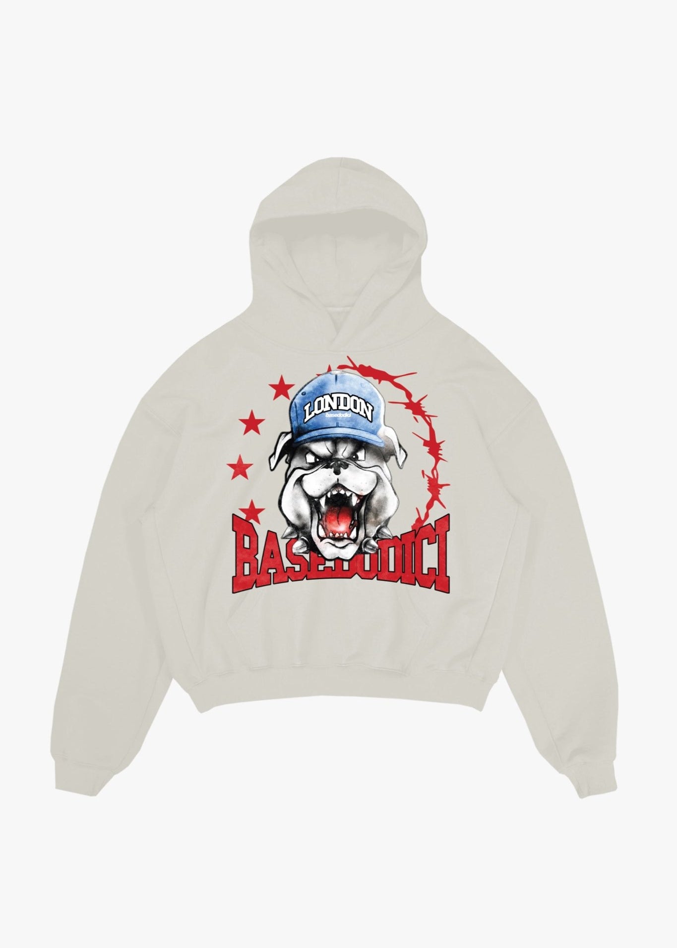 Hoodie "RUDEBOY LDN" Bull White - BASEDODICI®