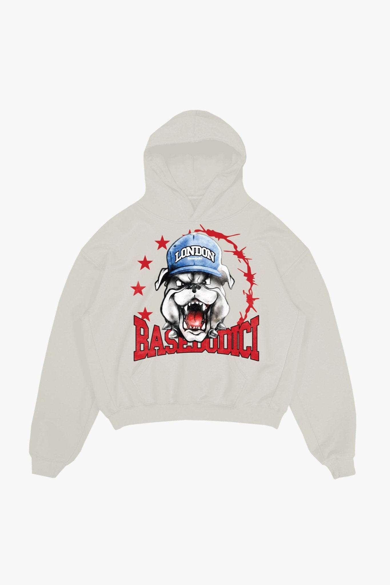 Hoodie "RUDEBOY LDN" Bull White - BASEDODICI®