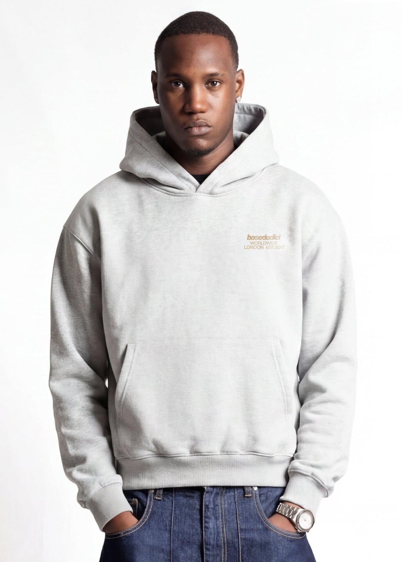 Hoodie "RUDEBOY LDN" BURBY AshGrey - BASEDODICI®