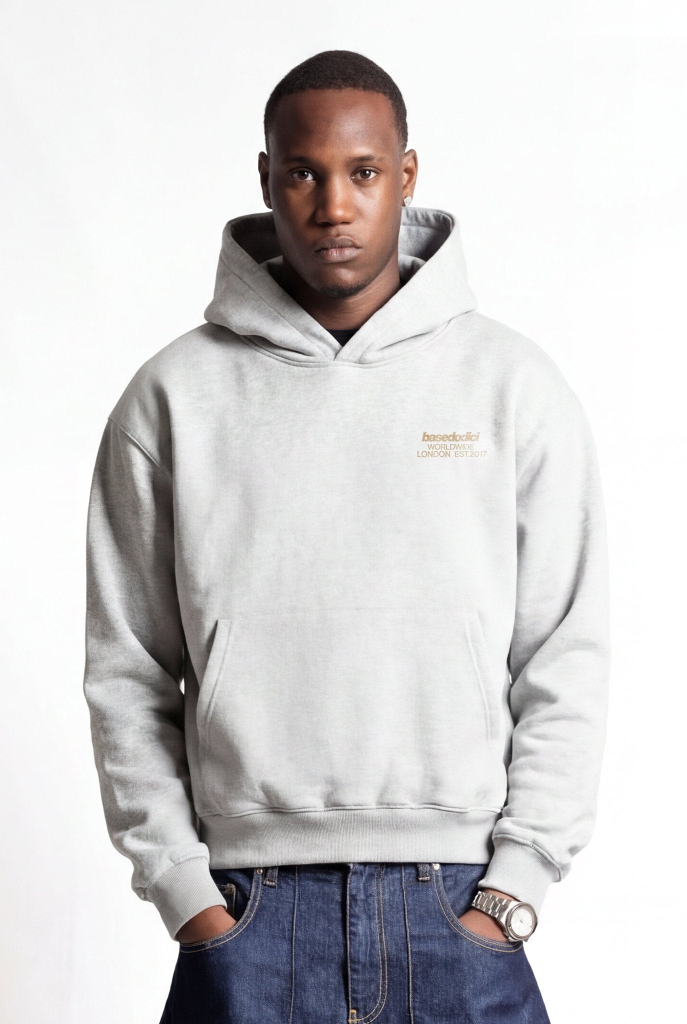 Hoodie "RUDEBOY LDN" BURBY AshGrey - BASEDODICI®