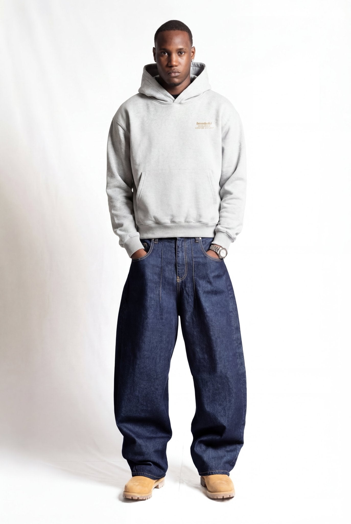 Hoodie "RUDEBOY LDN" BURBY AshGrey - BASEDODICI®