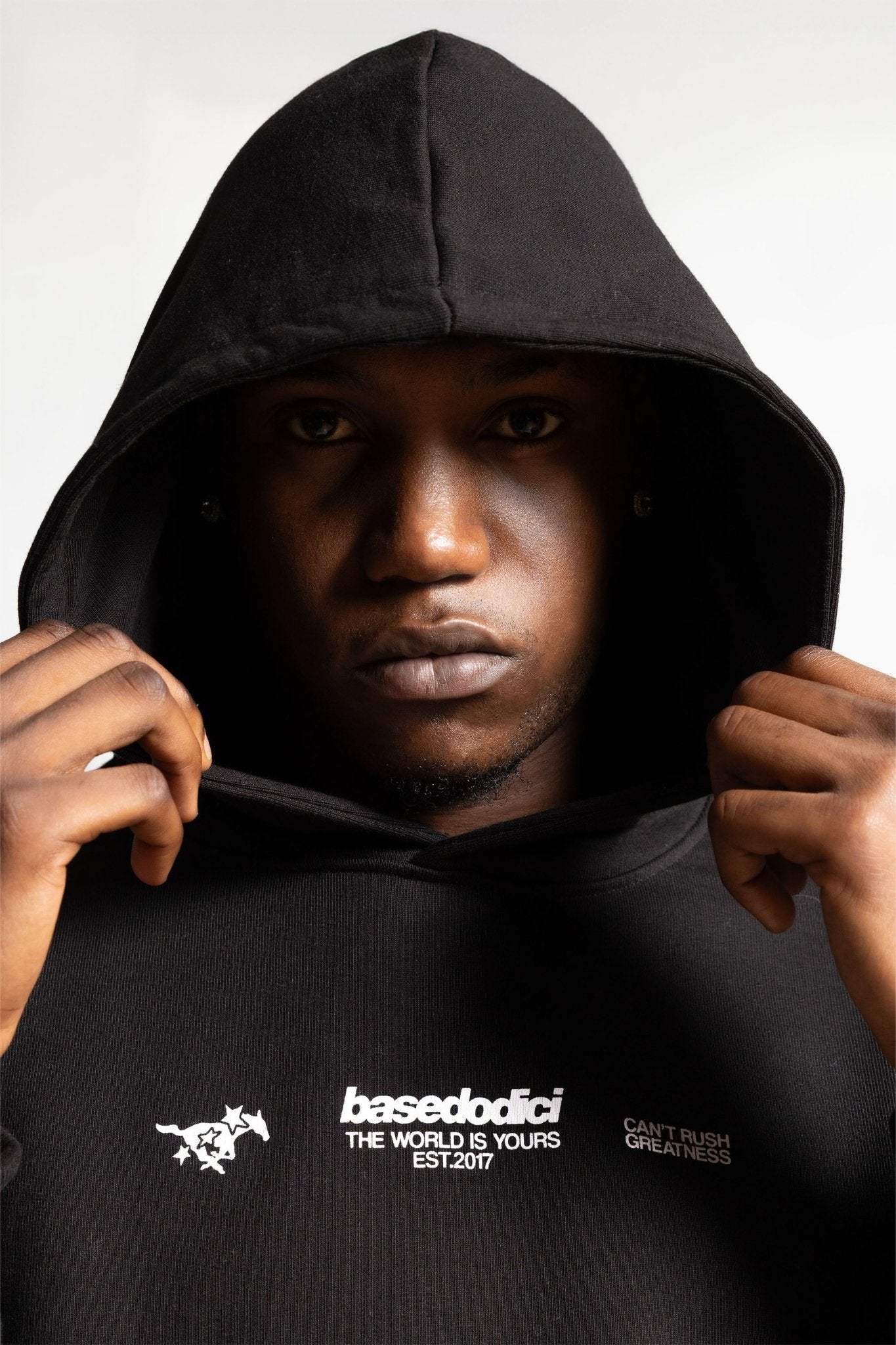 Hoodie "RUDEBOY LDN" Crown Black - BASEDODICI®
