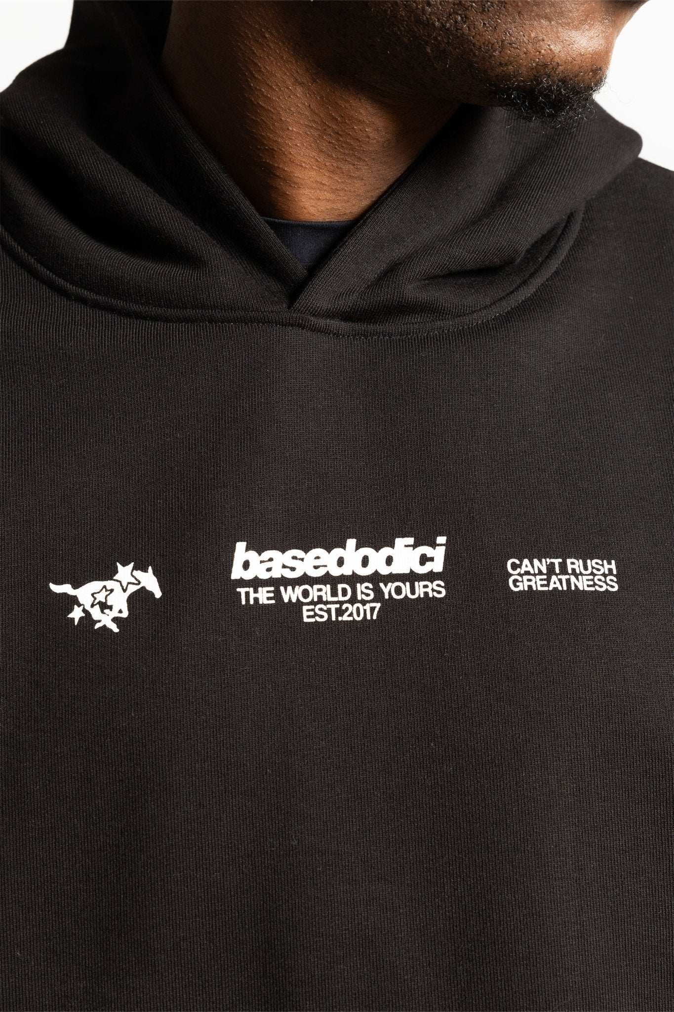 Hoodie "RUDEBOY LDN" Crown Black - BASEDODICI®