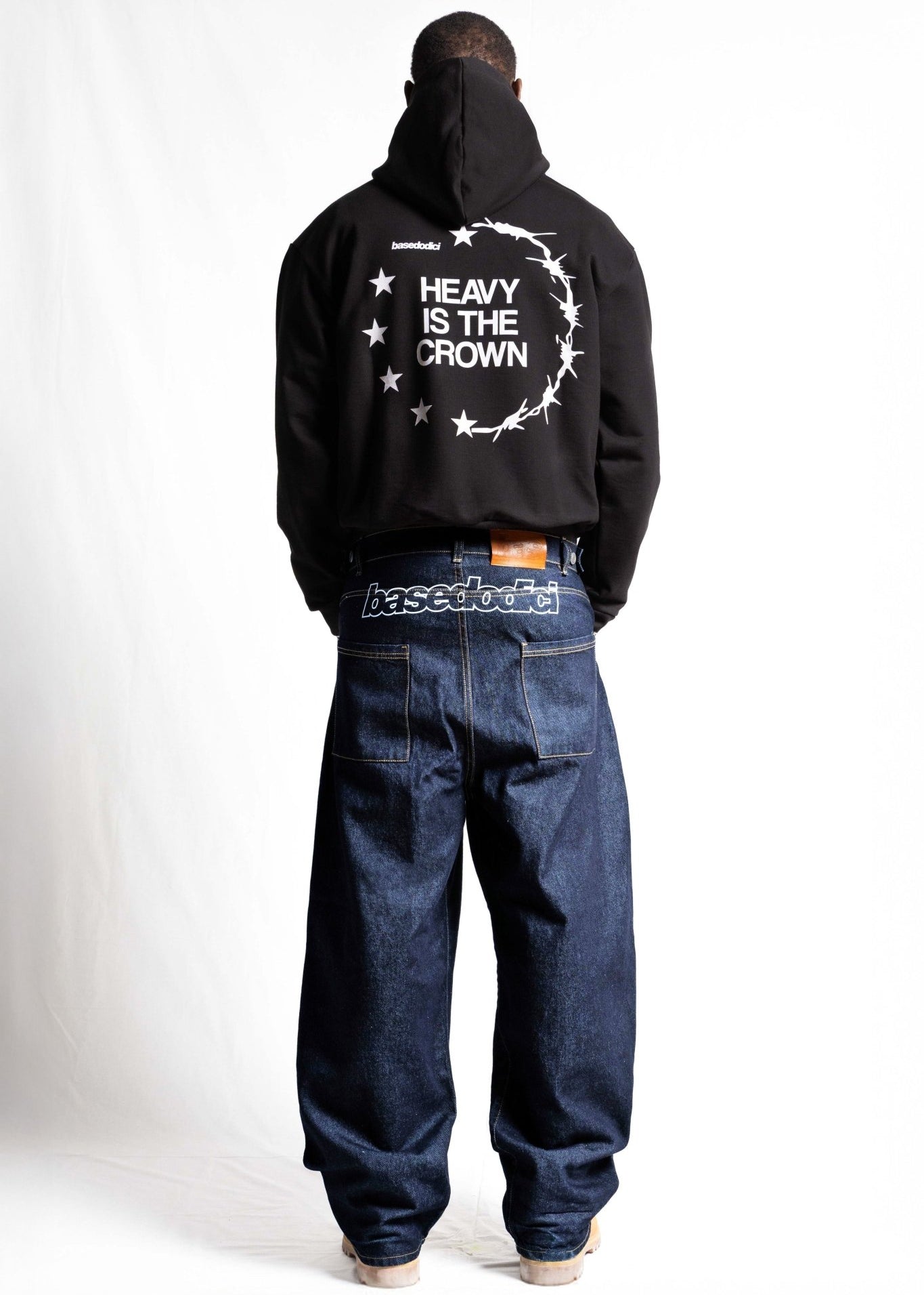 Hoodie "RUDEBOY LDN" Crown Black - BASEDODICI®