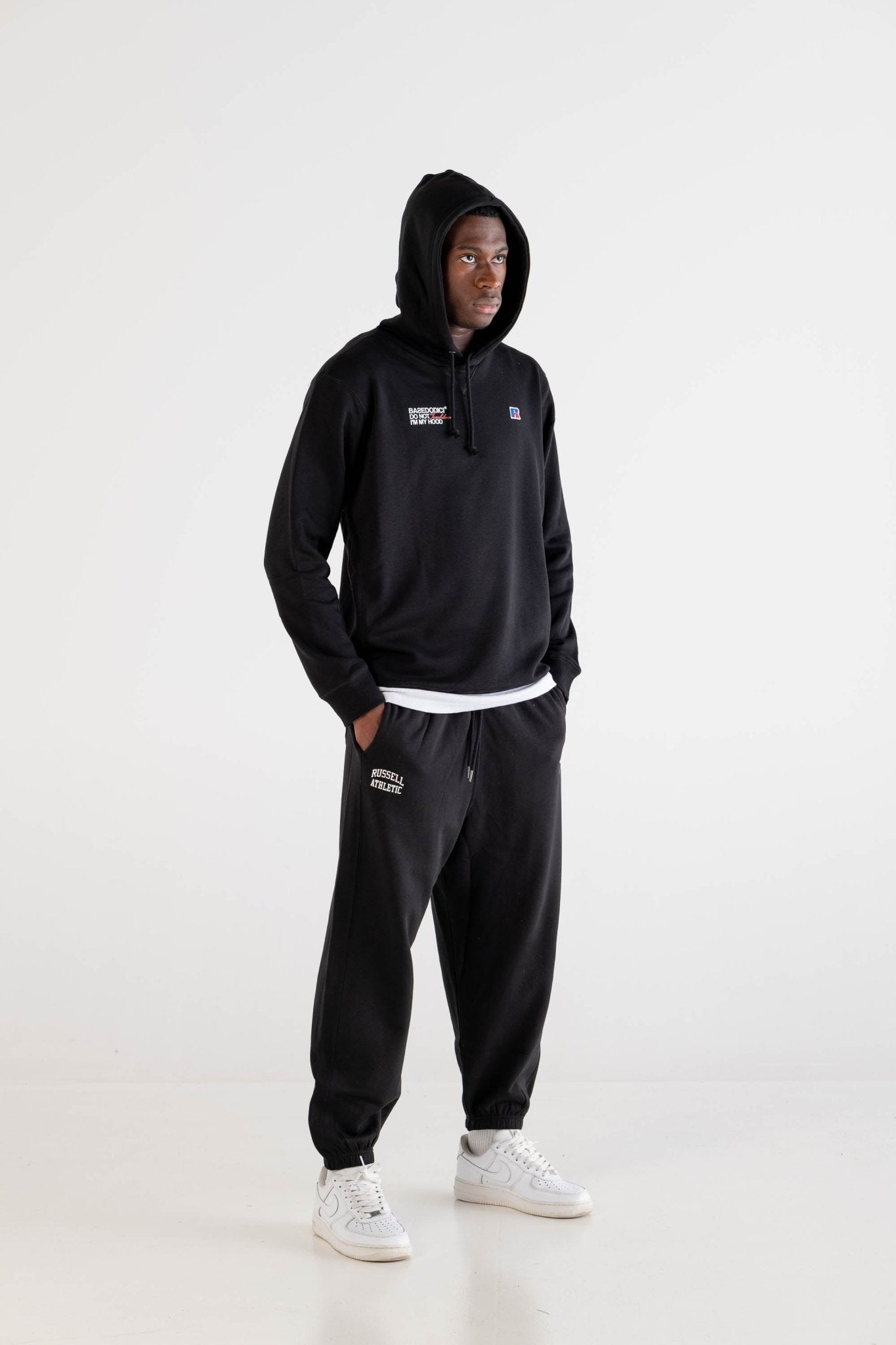 Hoodie “RUSSELLxBASEDODICI" Collab Logo Black - BASEDODICI®