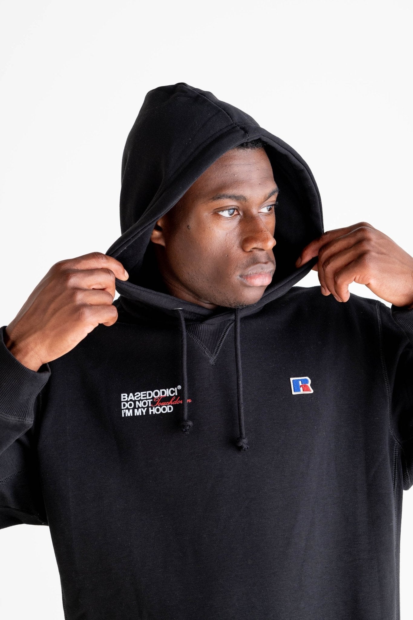Hoodie “RUSSELLxBASEDODICI" Collab Logo Black - BASEDODICI®
