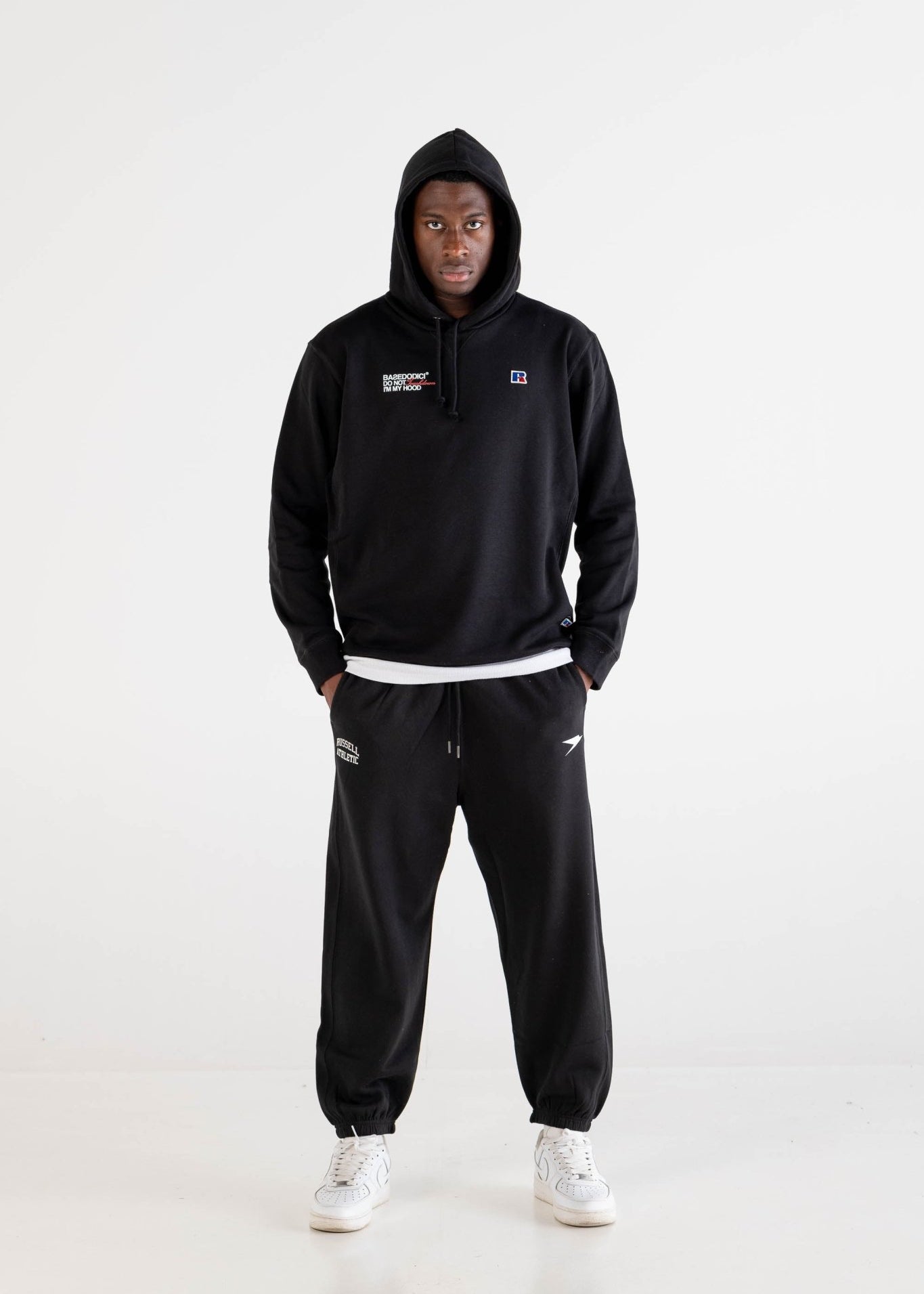 Hoodie “RUSSELLxBASEDODICI" Collab Logo Black - BASEDODICI®
