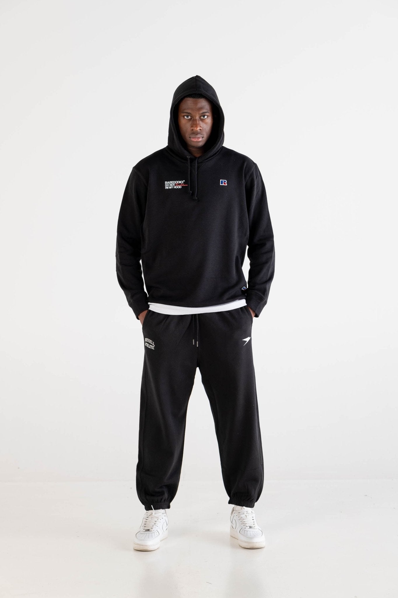 Hoodie “RUSSELLxBASEDODICI" Collab Logo Black - BASEDODICI®