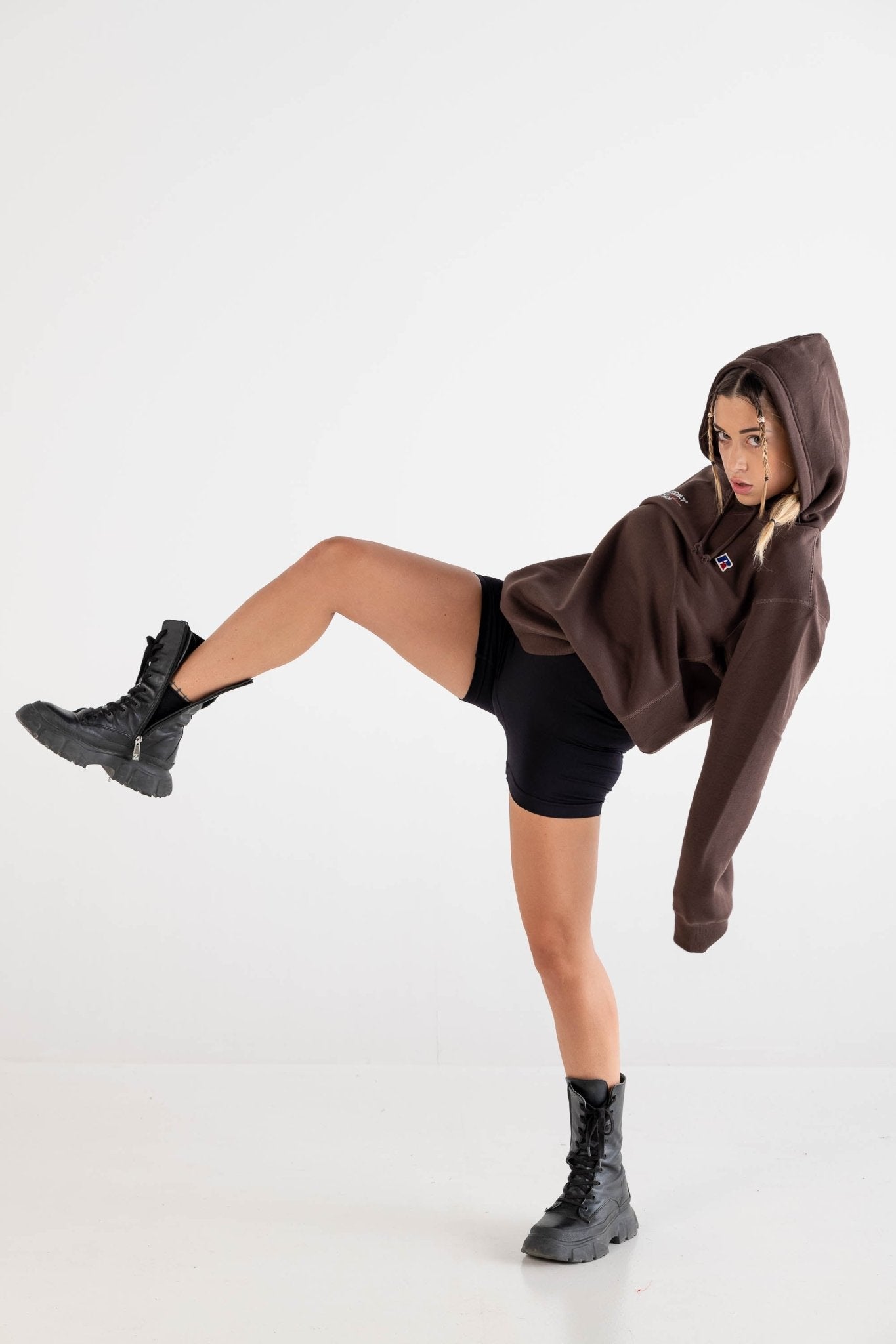 Hoodie “RUSSELLxBASEDODICI" Collab Logo Brown - BASEDODICI®