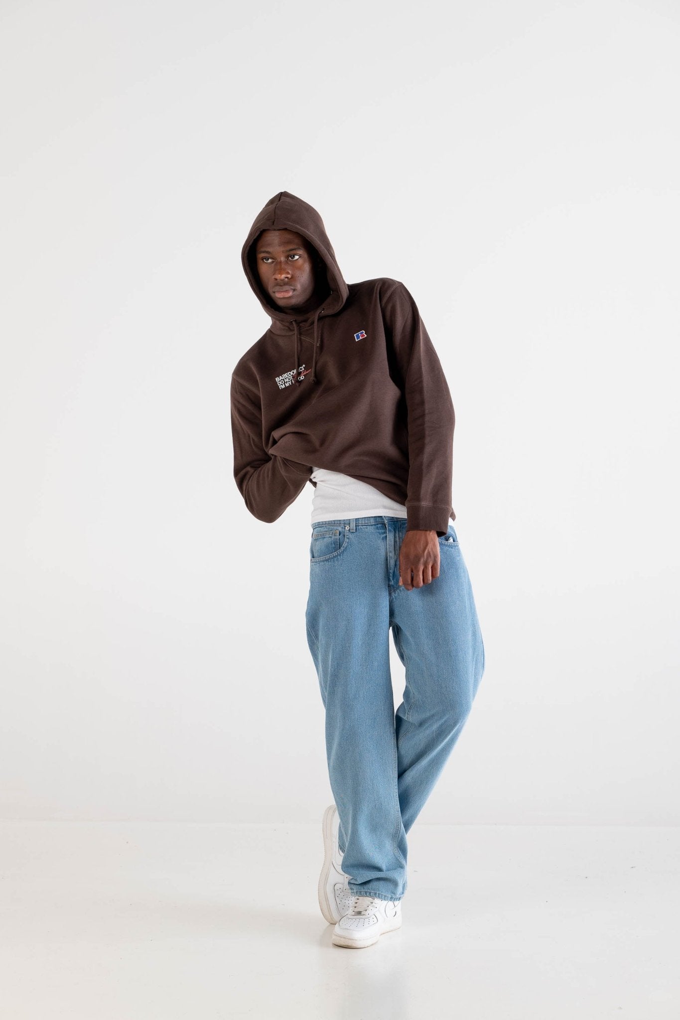 Hoodie “RUSSELLxBASEDODICI" Collab Logo Brown - BASEDODICI®
