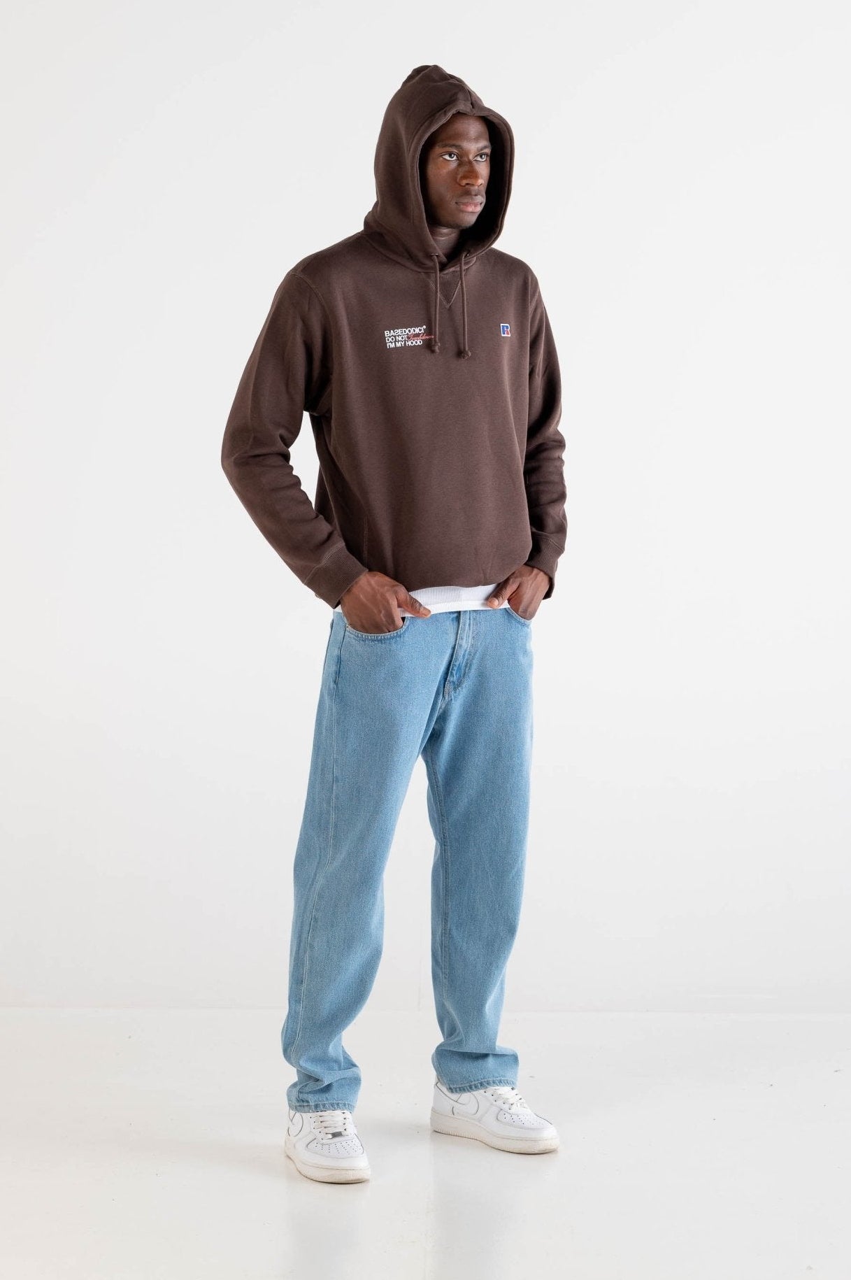 Hoodie “RUSSELLxBASEDODICI" Collab Logo Brown - BASEDODICI®