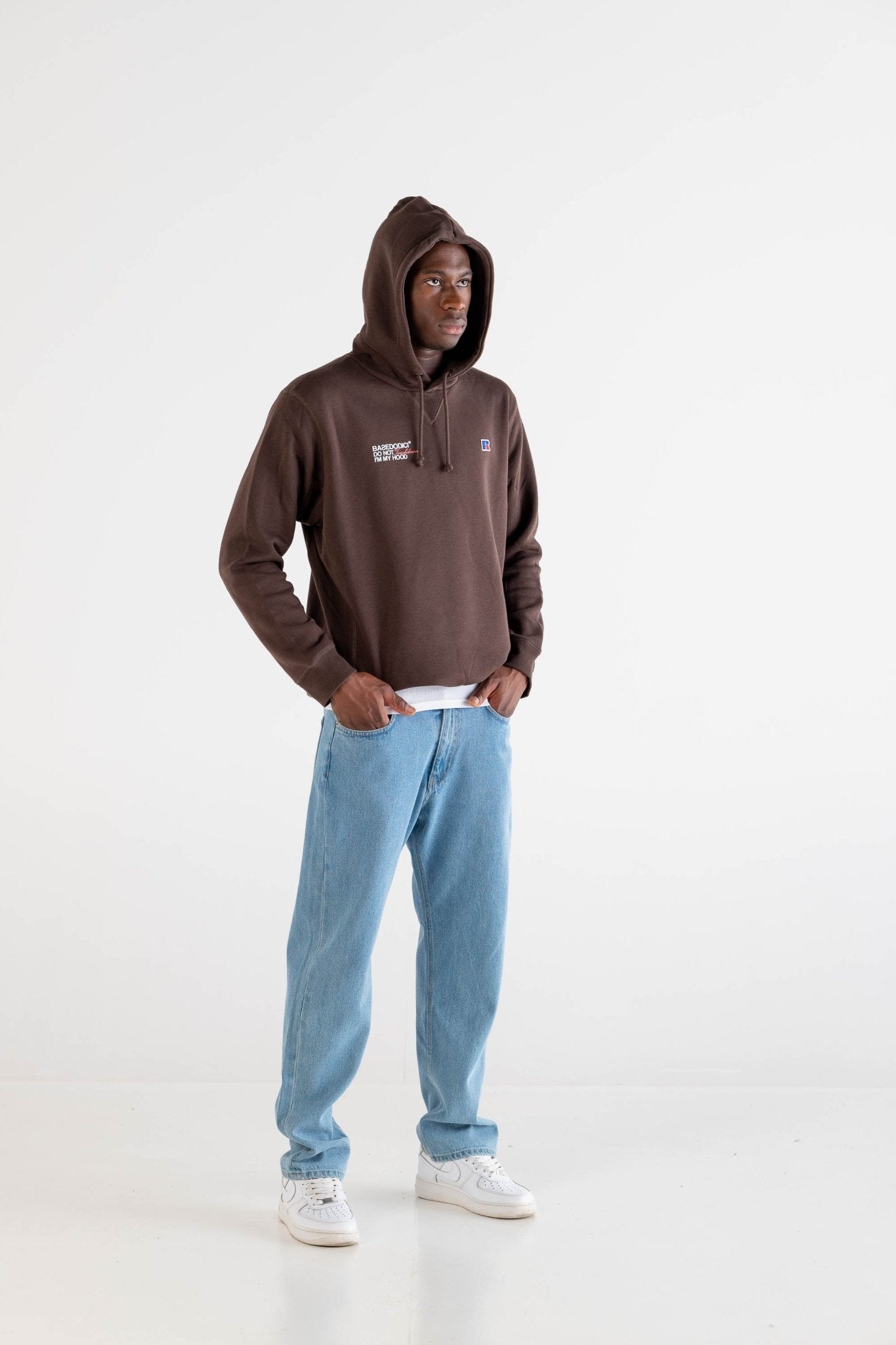 Hoodie “RUSSELLxBASEDODICI" Collab Logo Brown - BASEDODICI®