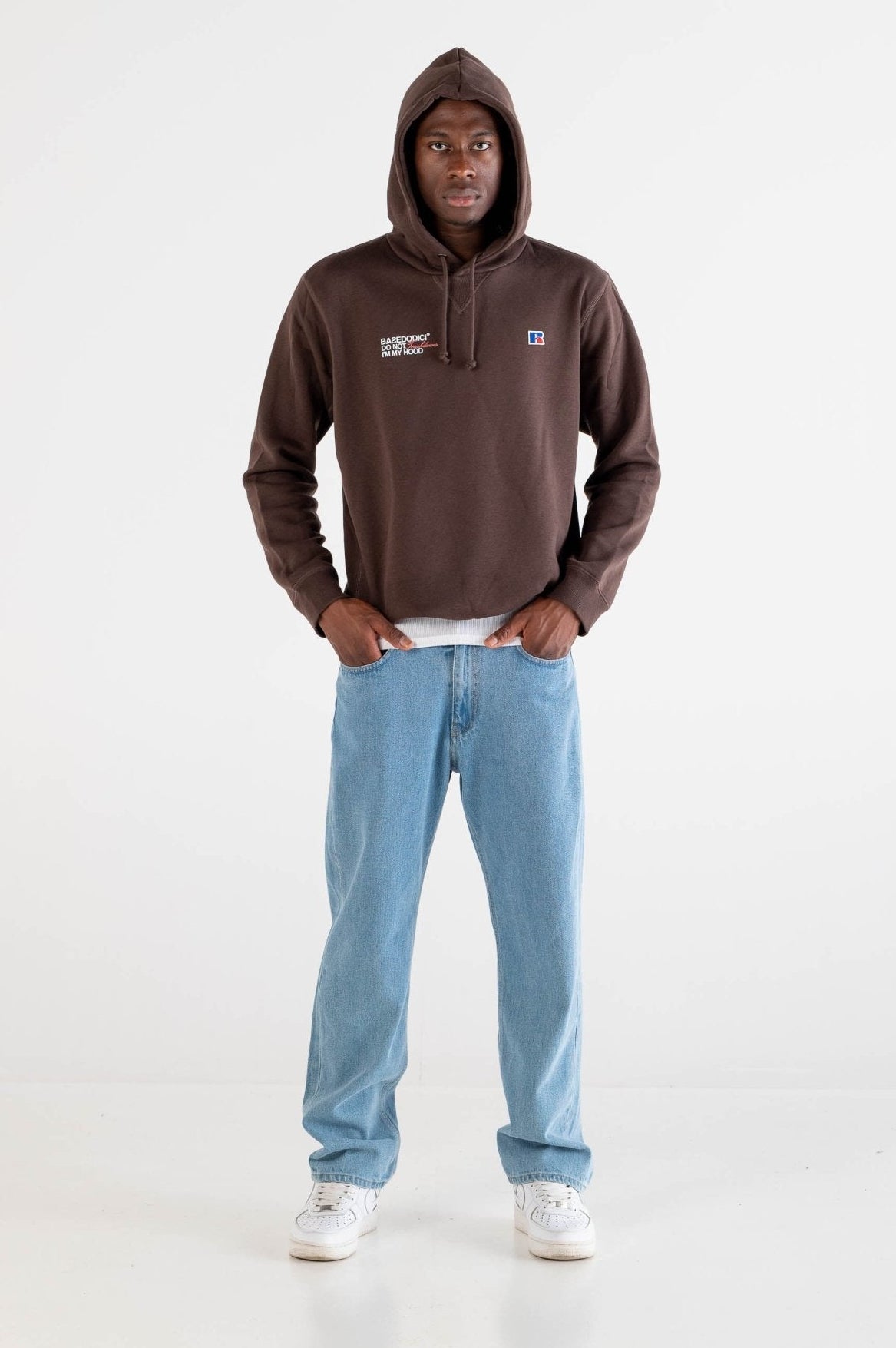 Hoodie “RUSSELLxBASEDODICI" Collab Logo Brown - BASEDODICI®
