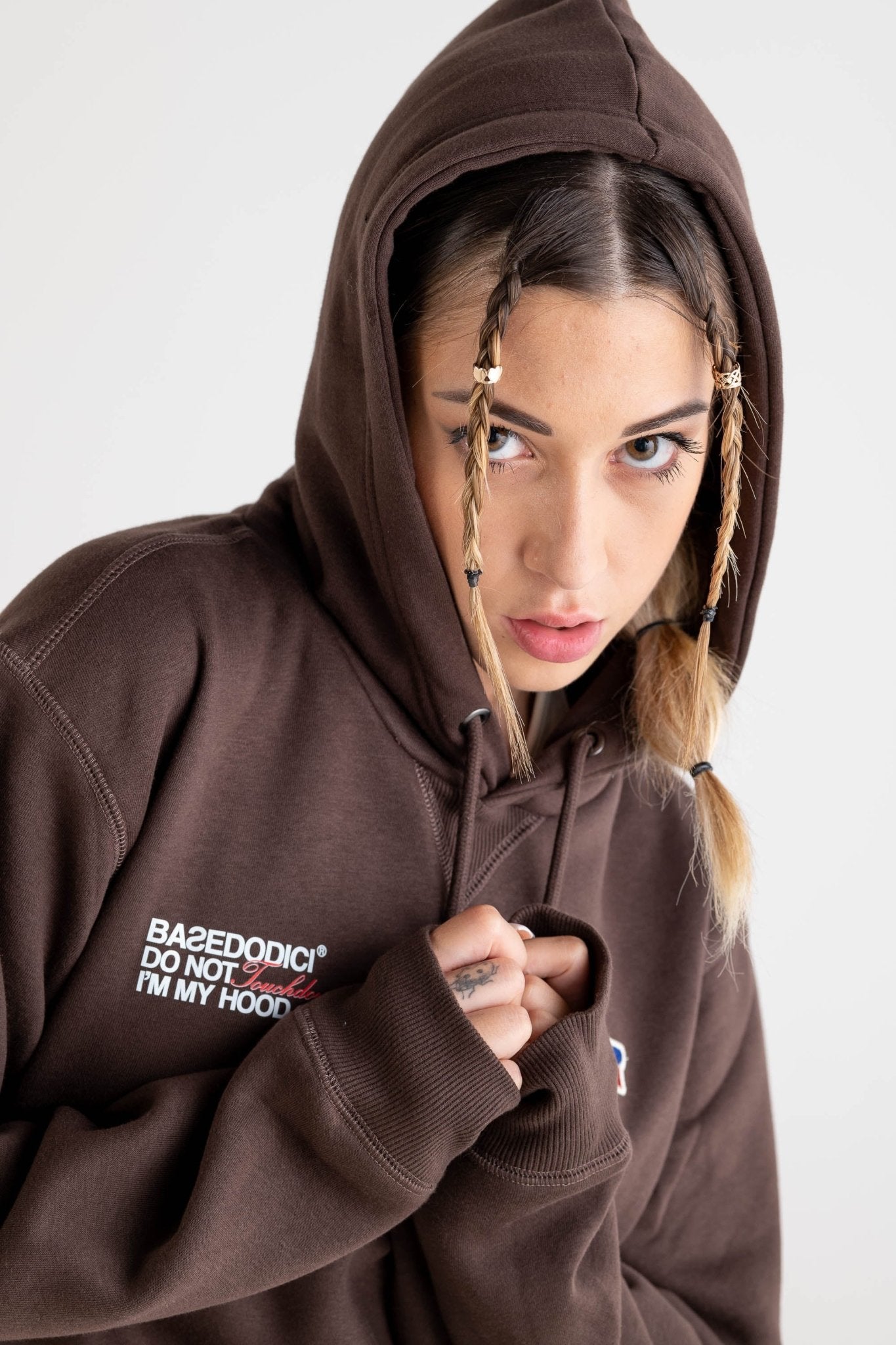 Hoodie “RUSSELLxBASEDODICI" Collab Logo Brown - BASEDODICI®