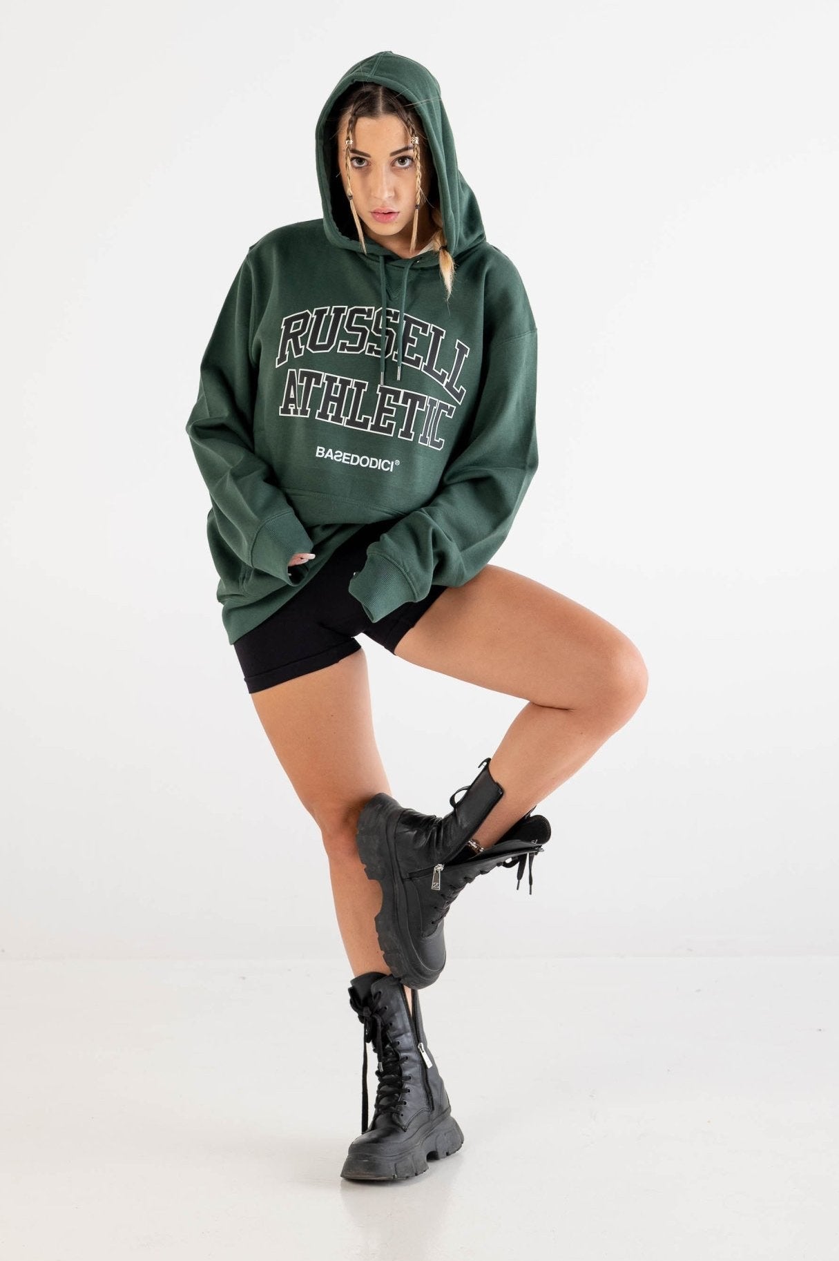 Hoodie "RUSSELLxBASEDODICI" Touchdown Green - BASEDODICI®