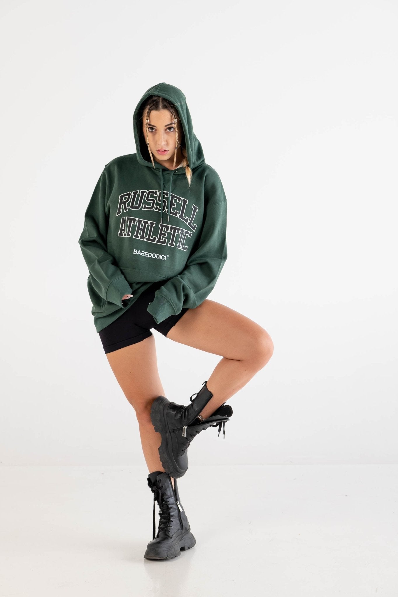 Hoodie "RUSSELLxBASEDODICI" Touchdown Green - BASEDODICI®