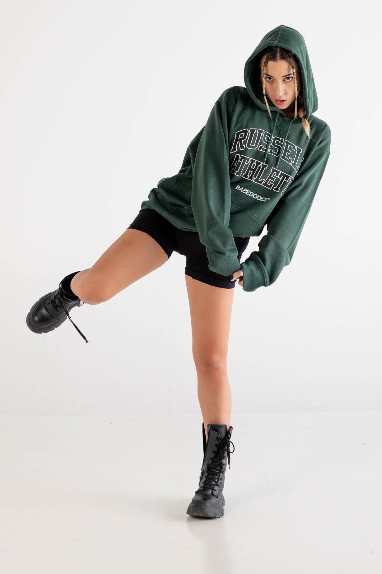 Hoodie "RUSSELLxBASEDODICI" Touchdown Green - BASEDODICI®