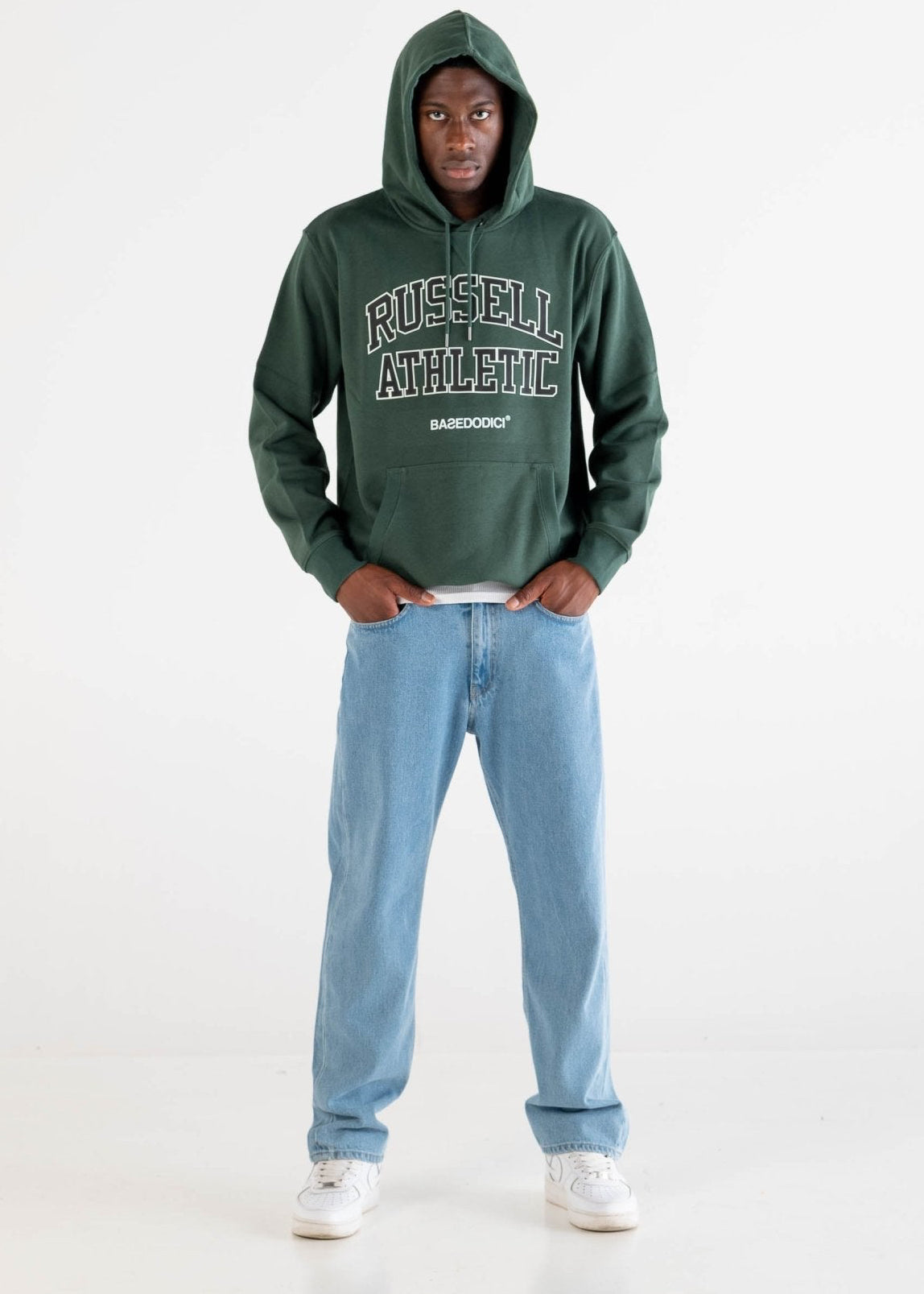 Hoodie "RUSSELLxBASEDODICI" Touchdown Green - BASEDODICI®