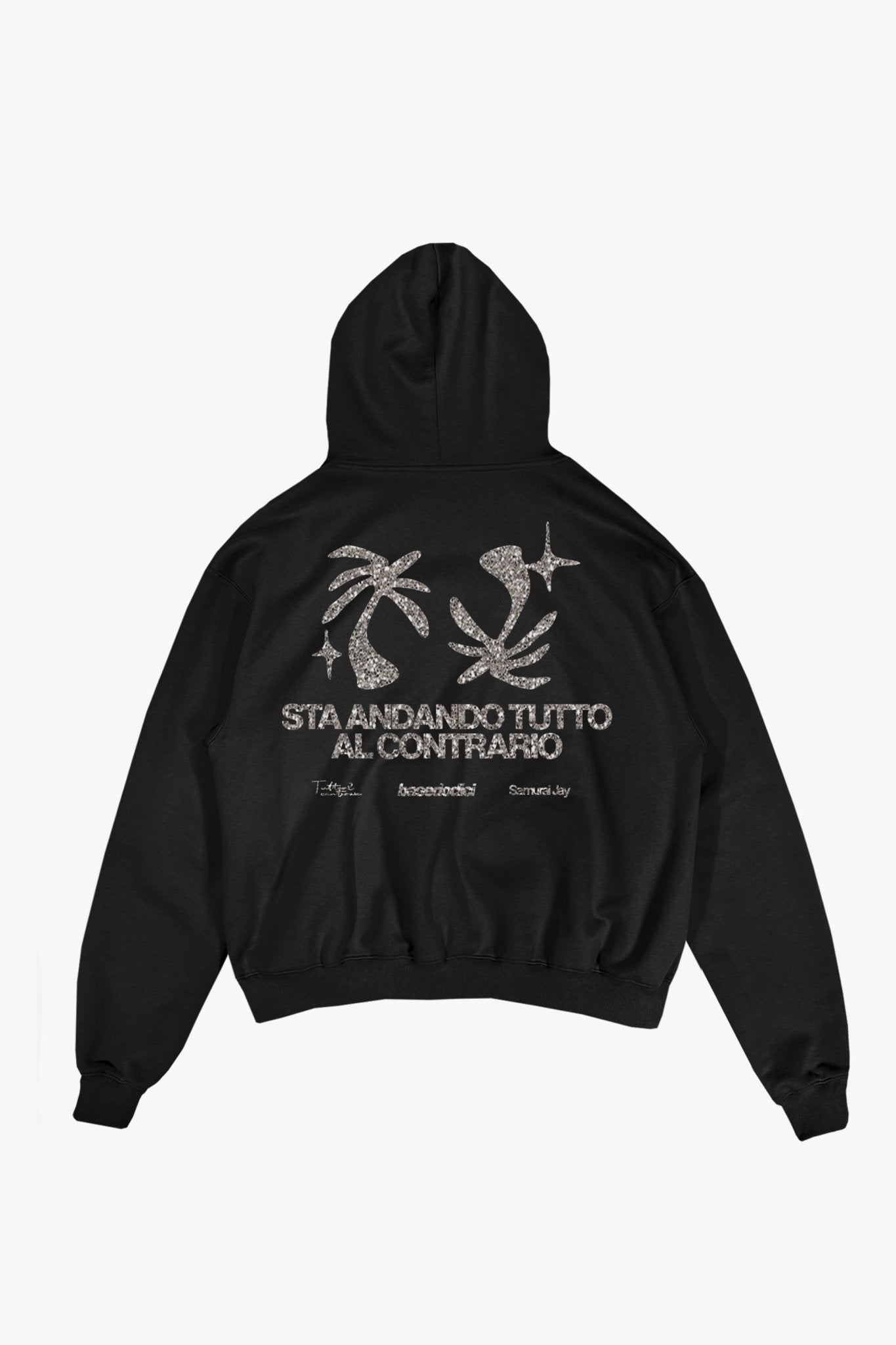 Hoodie "SAMURAIJAYxBASEDODICI" TuttoSbagliato Black/Glitter - BASEDODICI®
