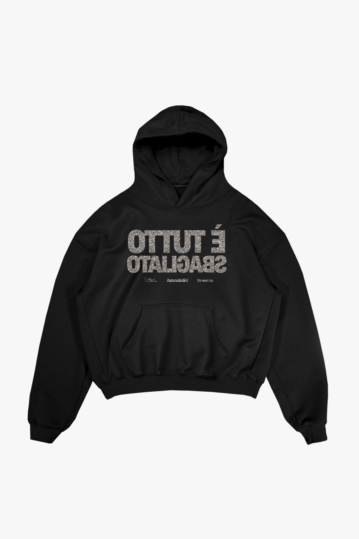 Hoodie "SAMURAIJAYxBASEDODICI" TuttoSbagliato Black/Glitter - BASEDODICI®