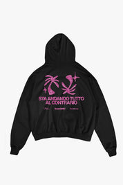 Hoodie "SAMURAIJAYxBASEDODICI" TuttoSbagliato Black/GlitterPink - BASEDODICI®