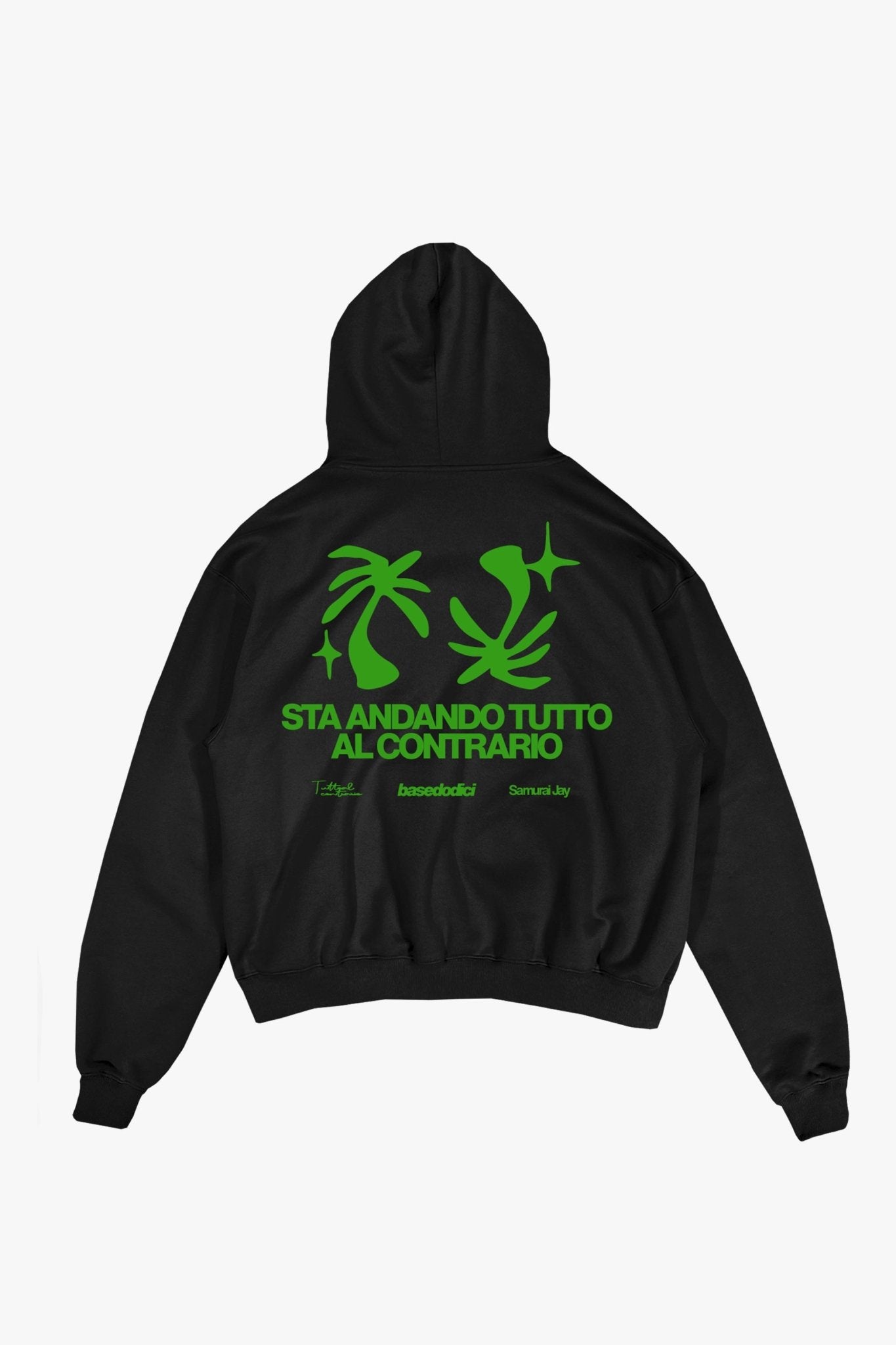 Hoodie "SAMURAIJAYxBASEDODICI" TuttoSbagliato Black/Green - BASEDODICI®