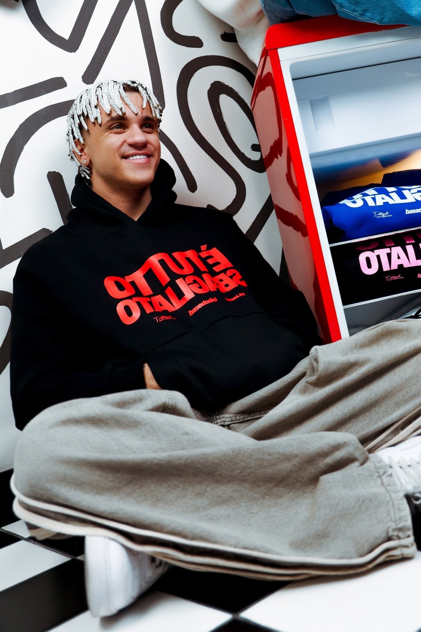 Hoodie "SAMURAIJAYxBASEDODICI" TuttoSbagliato Black/Red - BASEDODICI®