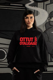Hoodie "SAMURAIJAYxBASEDODICI" TuttoSbagliato Black/Red - BASEDODICI®