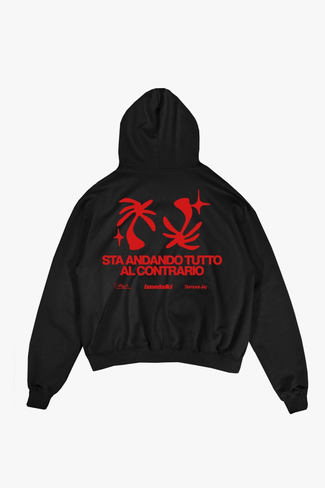 Hoodie "SAMURAIJAYxBASEDODICI" TuttoSbagliato Black/Red - BASEDODICI®