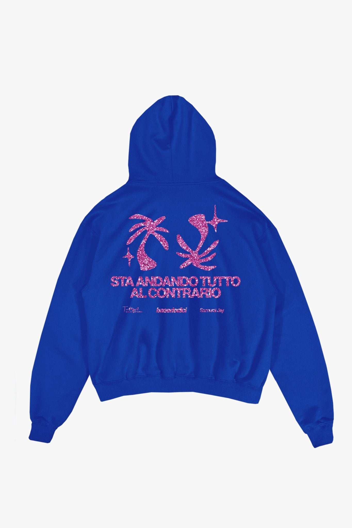 Hoodie "SAMURAIJAYxBASEDODICI" TuttoSbagliato Blue/GlitterPink - BASEDODICI®
