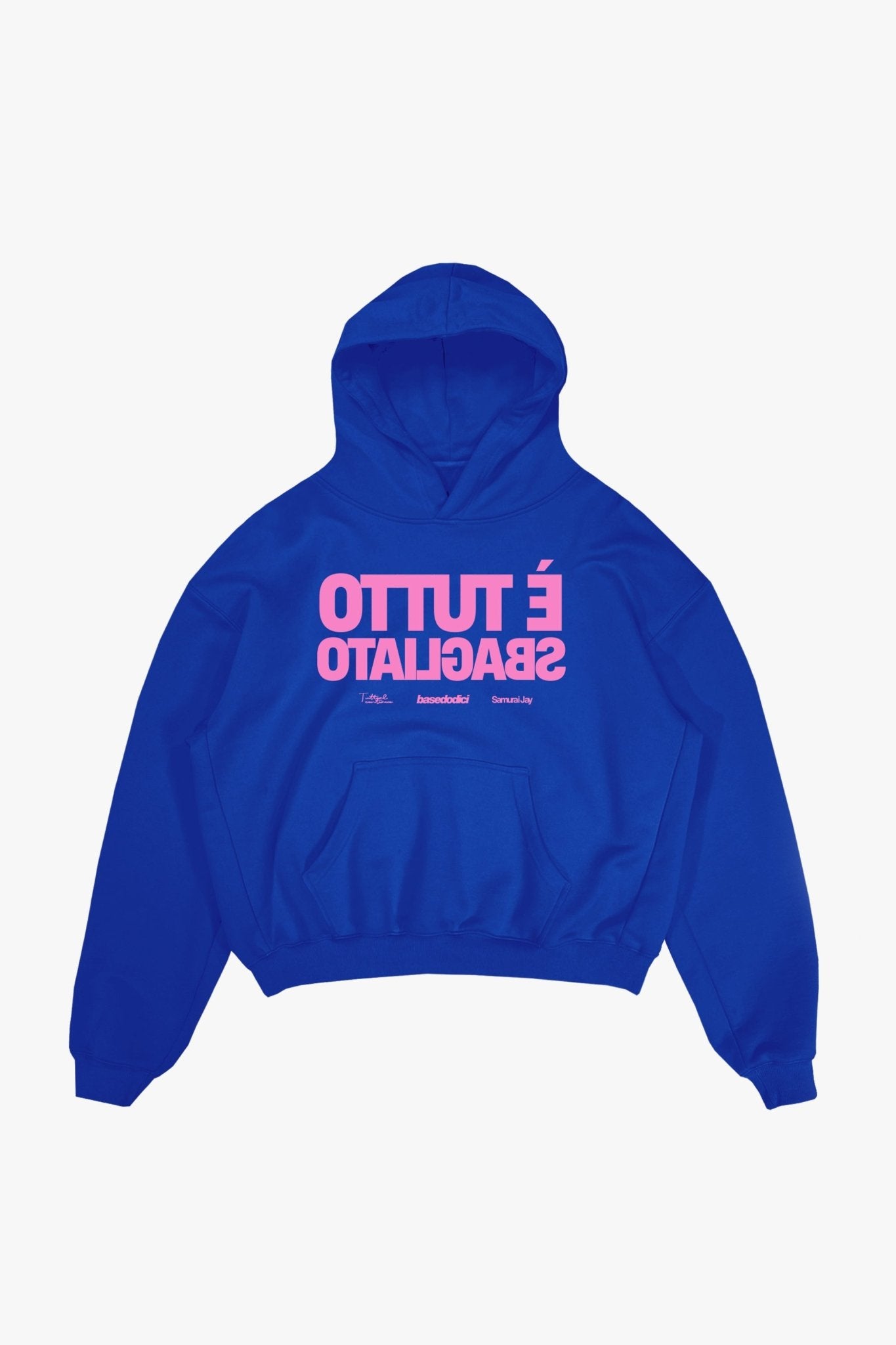 Hoodie "SAMURAIJAYxBASEDODICI" TuttoSbagliato Blue/Pink - BASEDODICI®