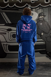 Hoodie "SAMURAIJAYxBASEDODICI" TuttoSbagliato Blue/Pink - BASEDODICI®