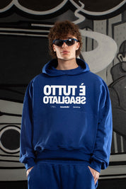 Hoodie "SAMURAIJAYxBASEDODICI" TuttoSbagliato Blue/White - BASEDODICI®