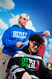 Hoodie "SAMURAIJAYxBASEDODICI" TuttoSbagliato Blue/White - BASEDODICI®