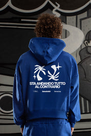 Hoodie "SAMURAIJAYxBASEDODICI" TuttoSbagliato Blue/White - BASEDODICI®